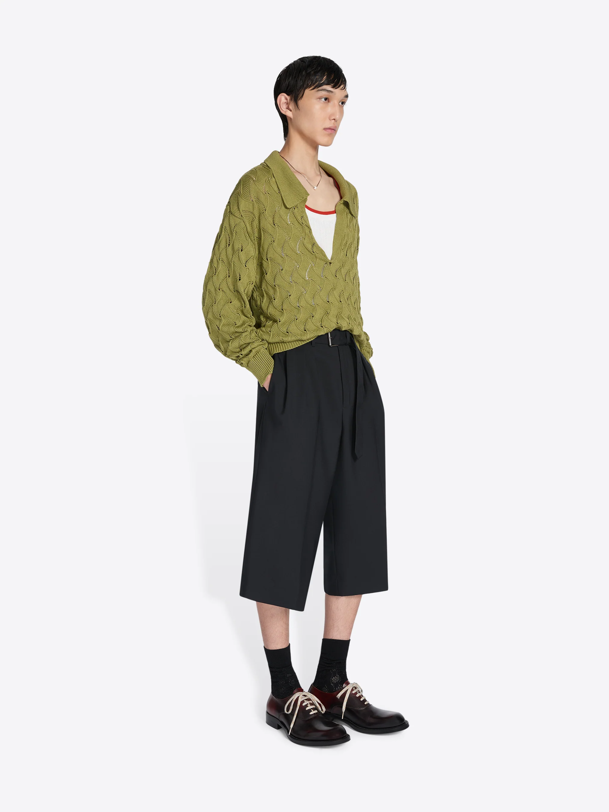 Belted wool mohair shorts - Image 3