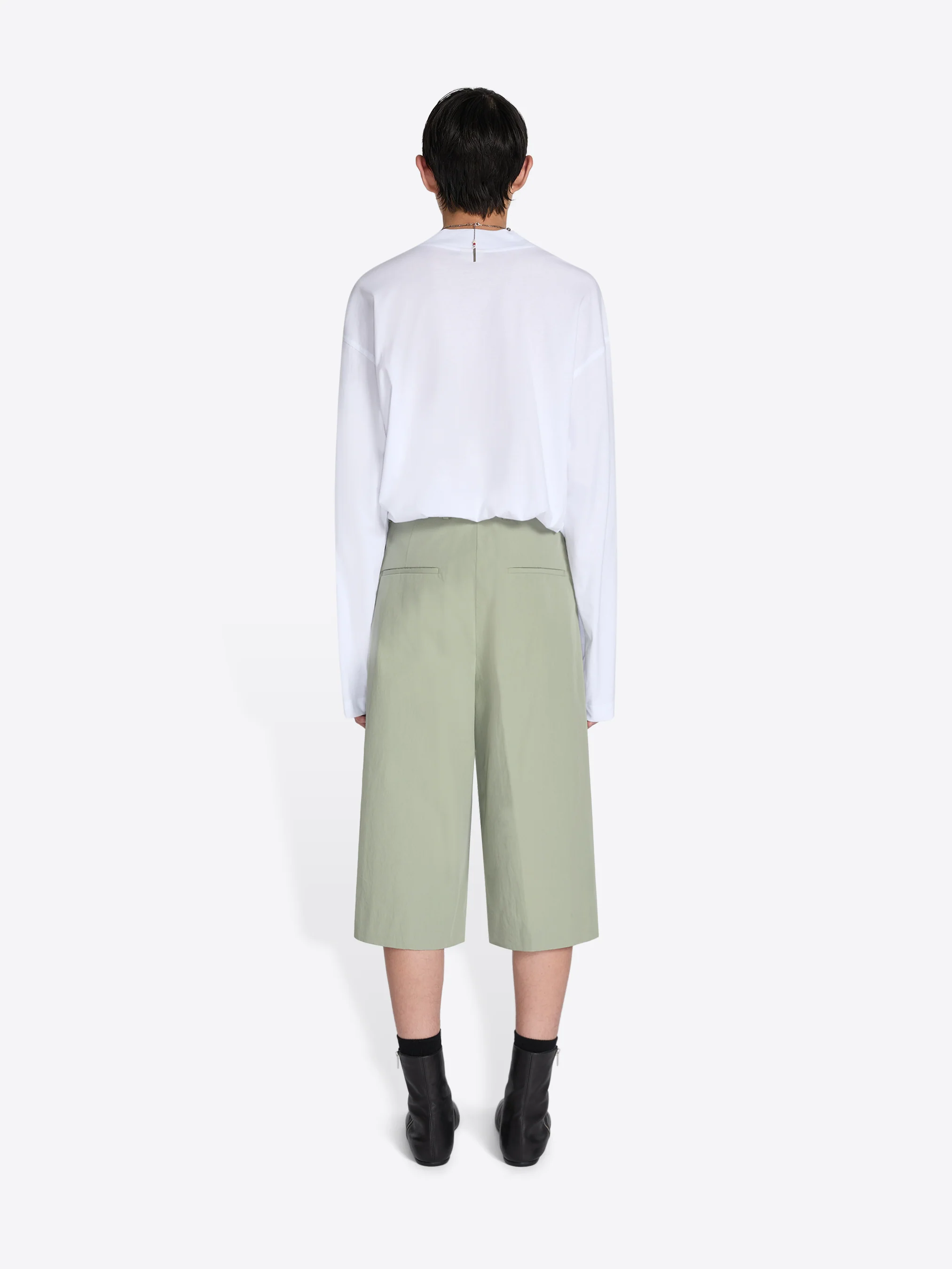 Belted cotton poplin shorts - Image 4