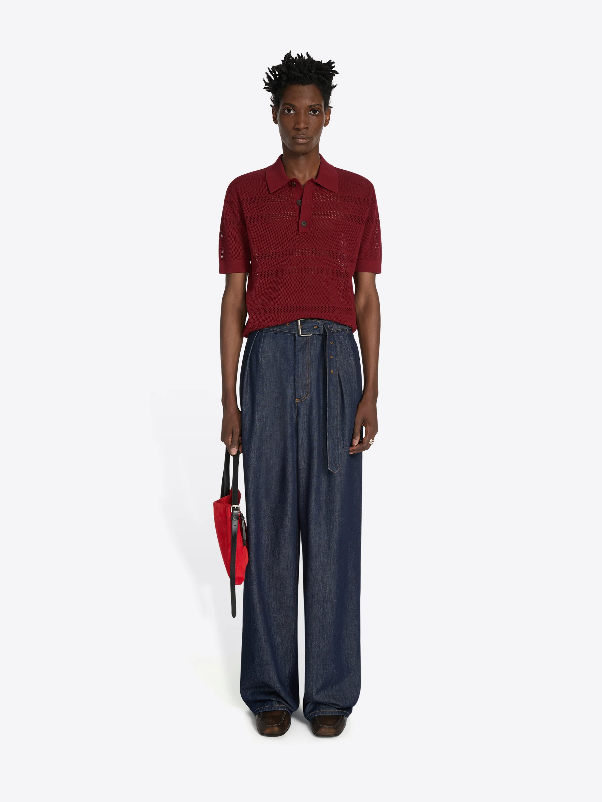 Belted denim pants - Image 2