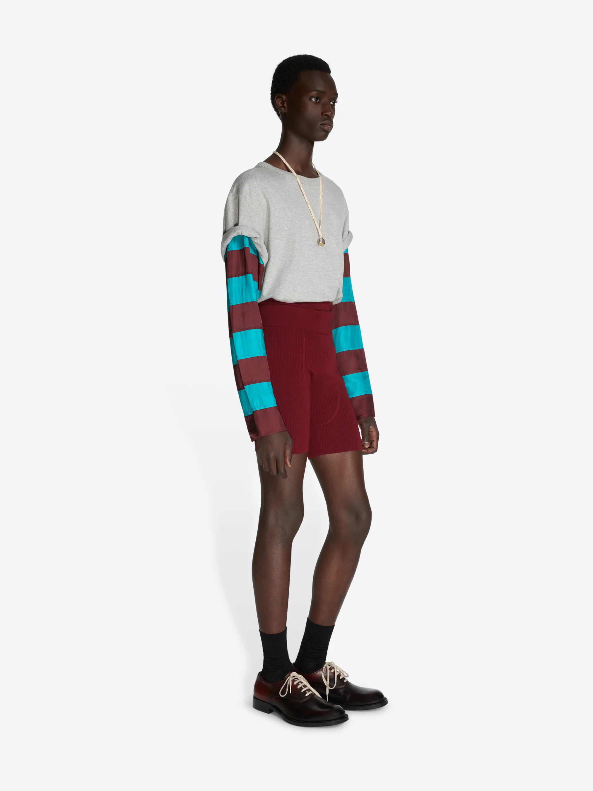 Rib knit biker shorts - Image 3