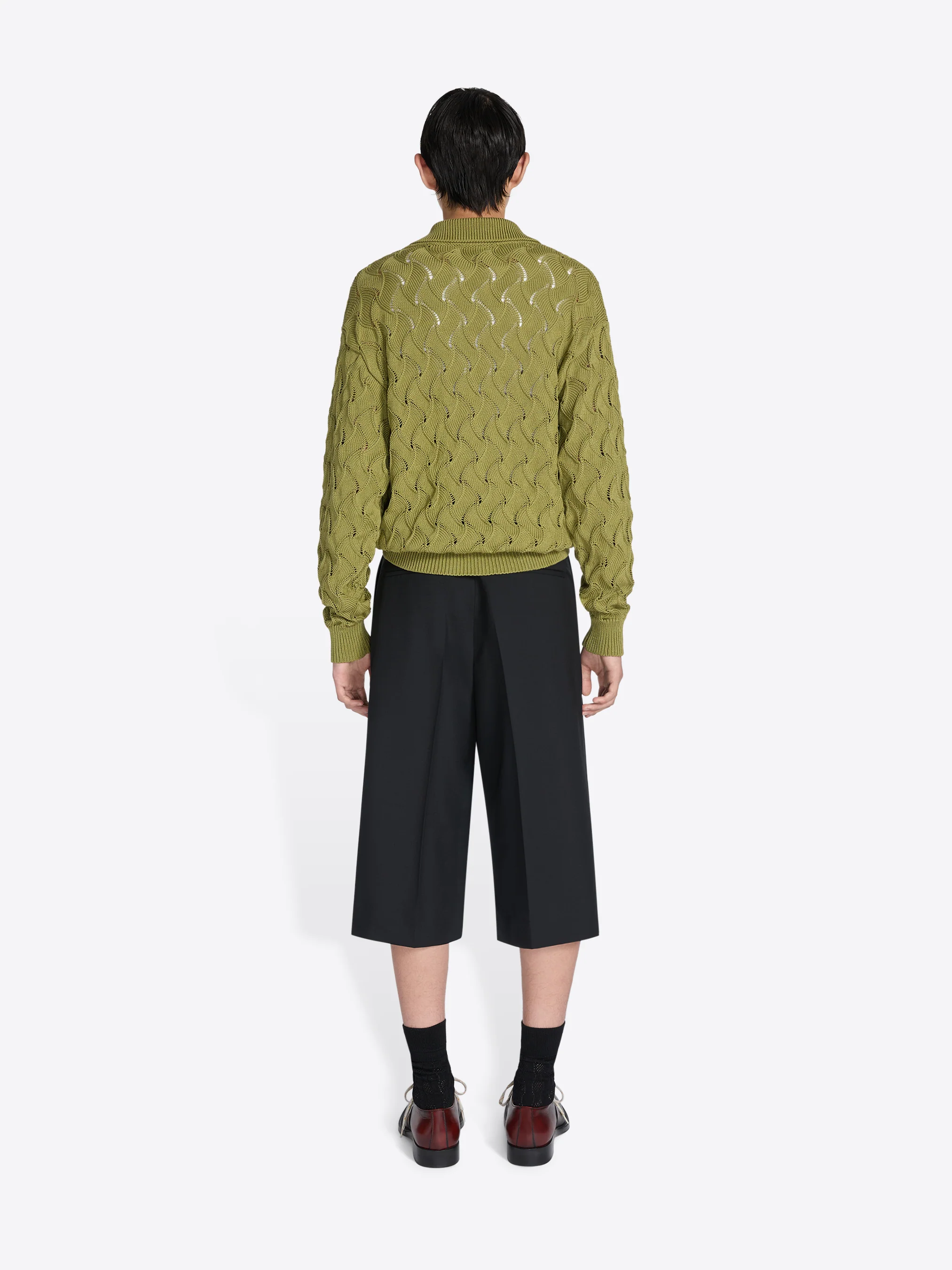 Lace stitch polo sweater - Image 4