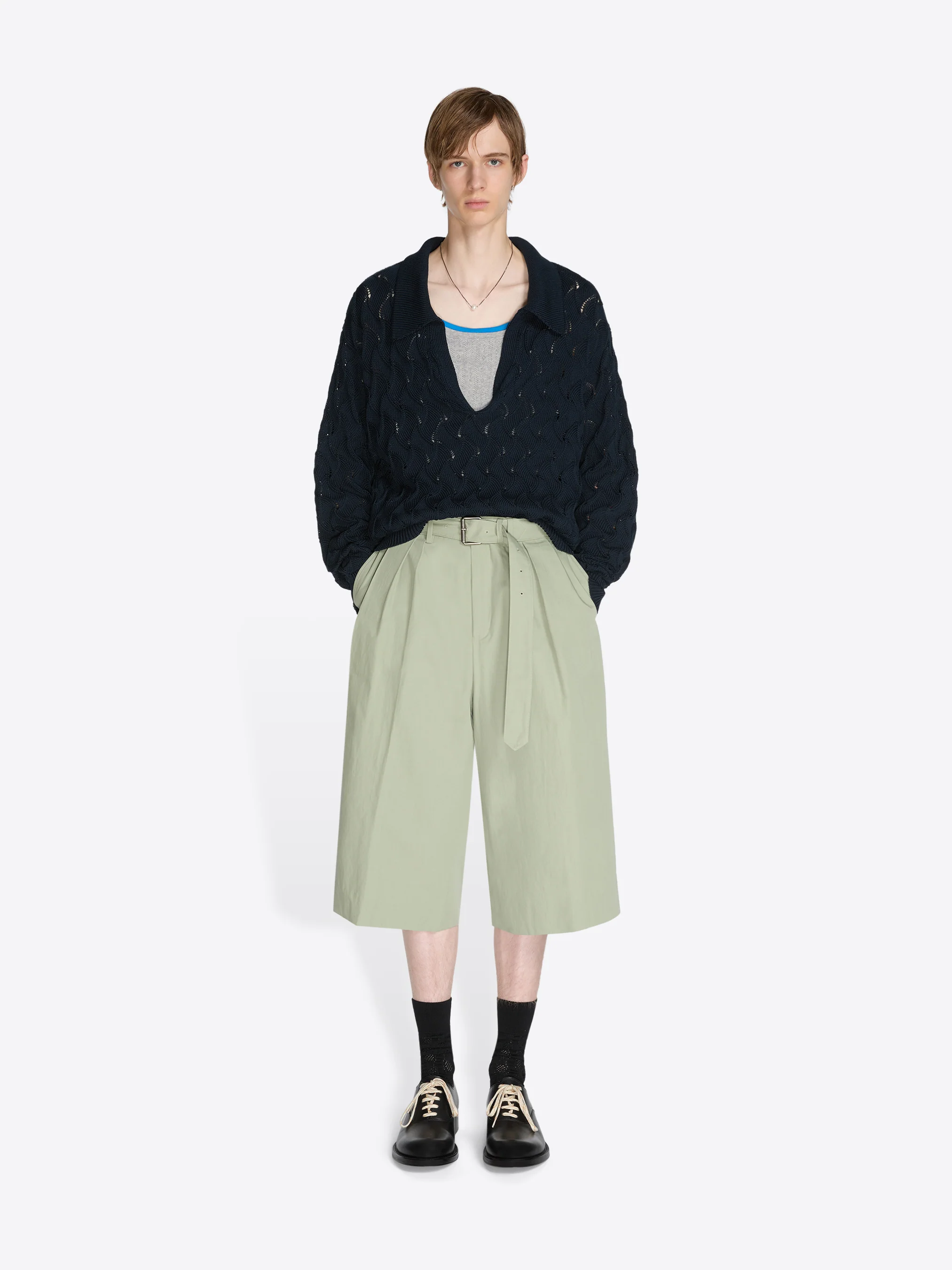 Lace stitch polo sweater - Image 6