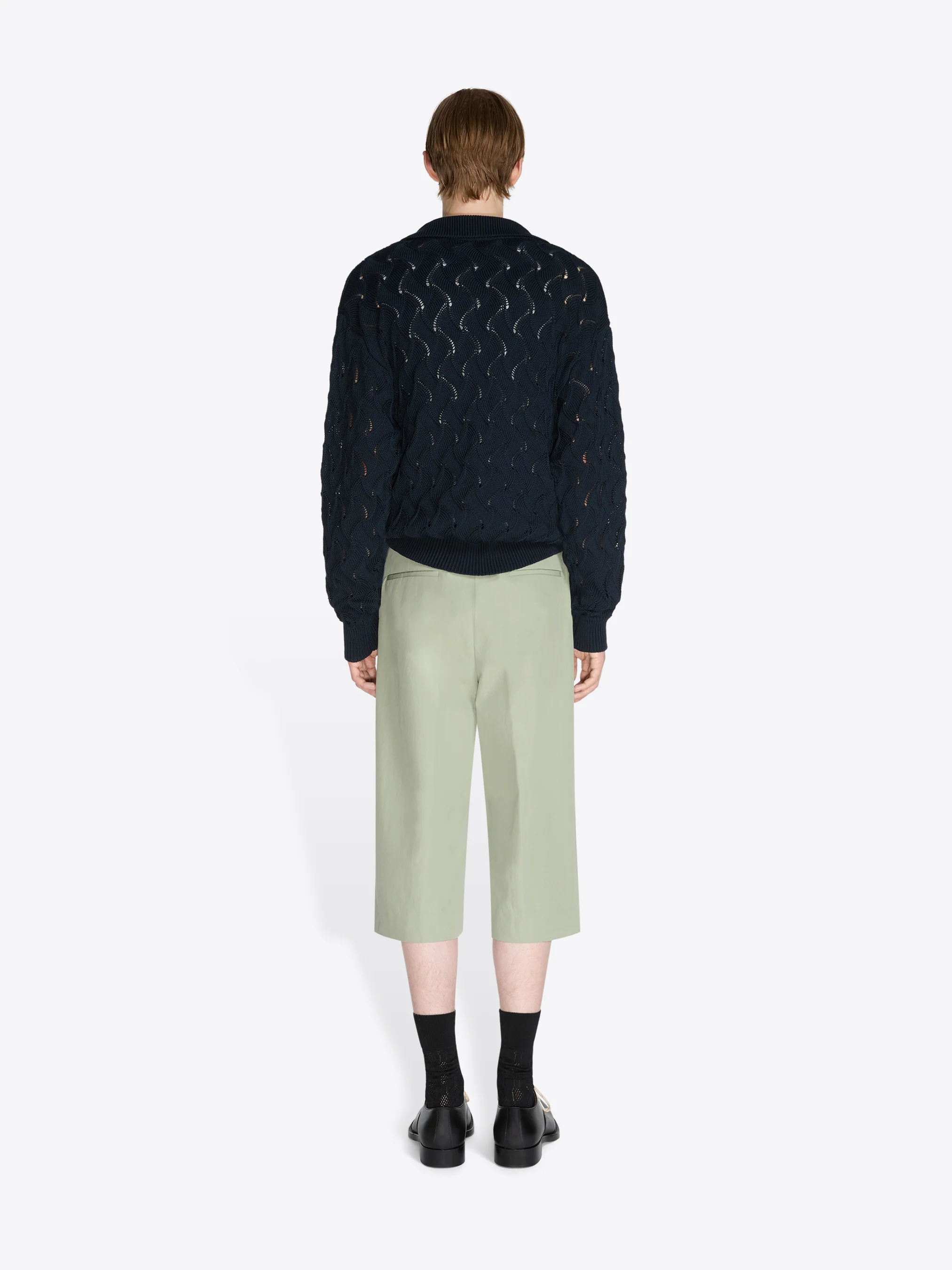 Lace stitch polo sweater - Image 8
