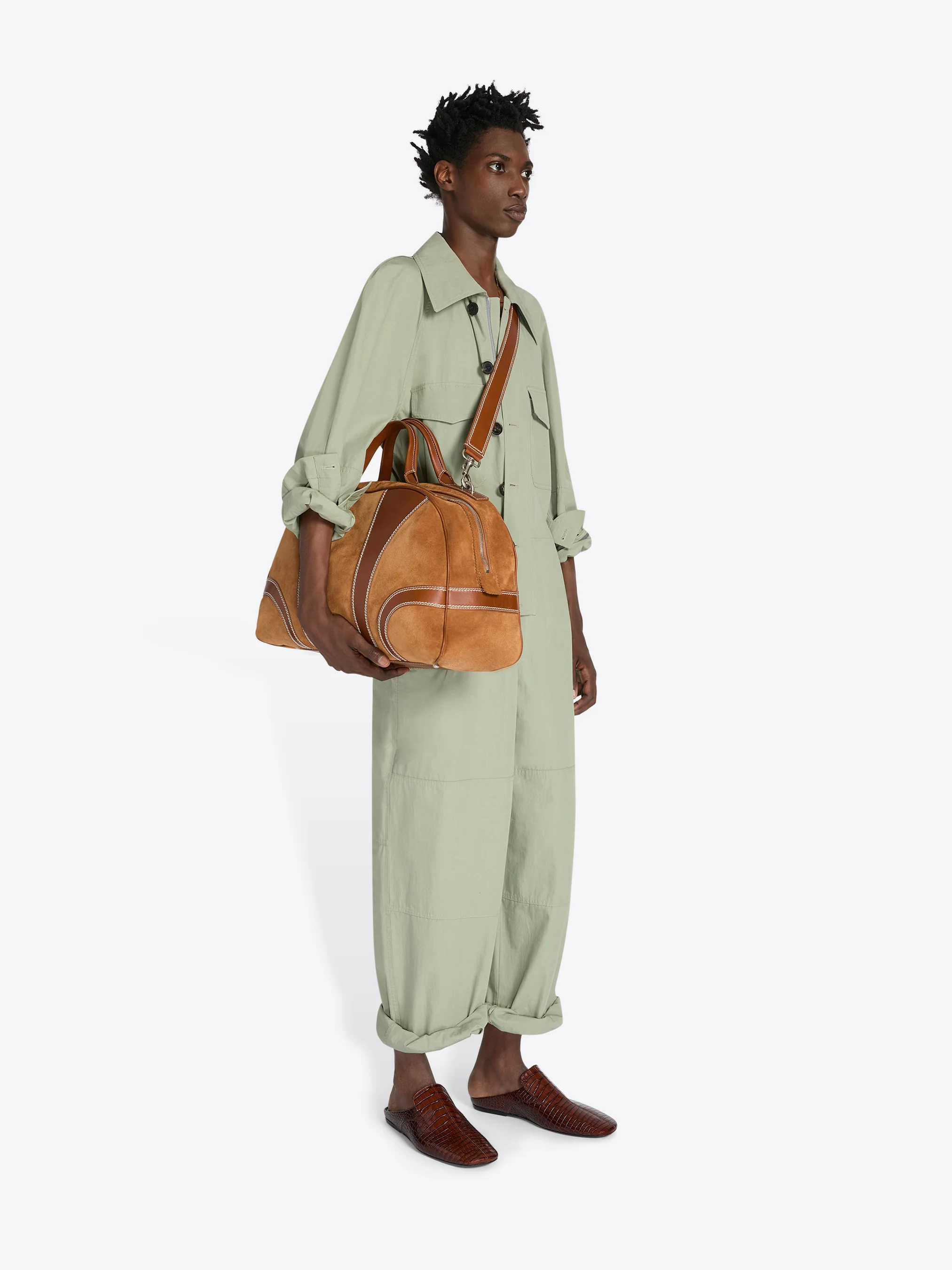 Suede duffle bag - Image 12