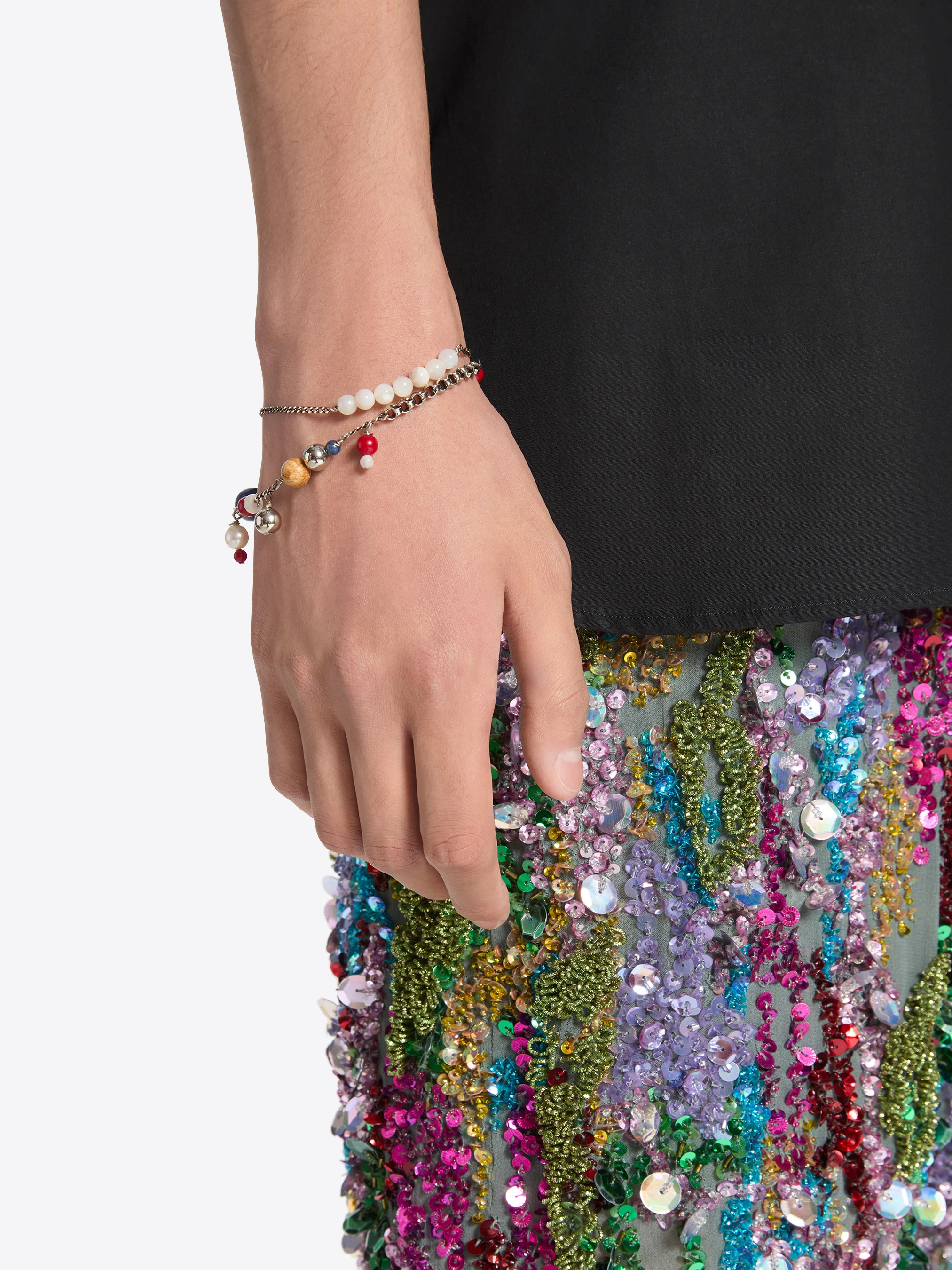 Double chain charm bracelet - Image 4