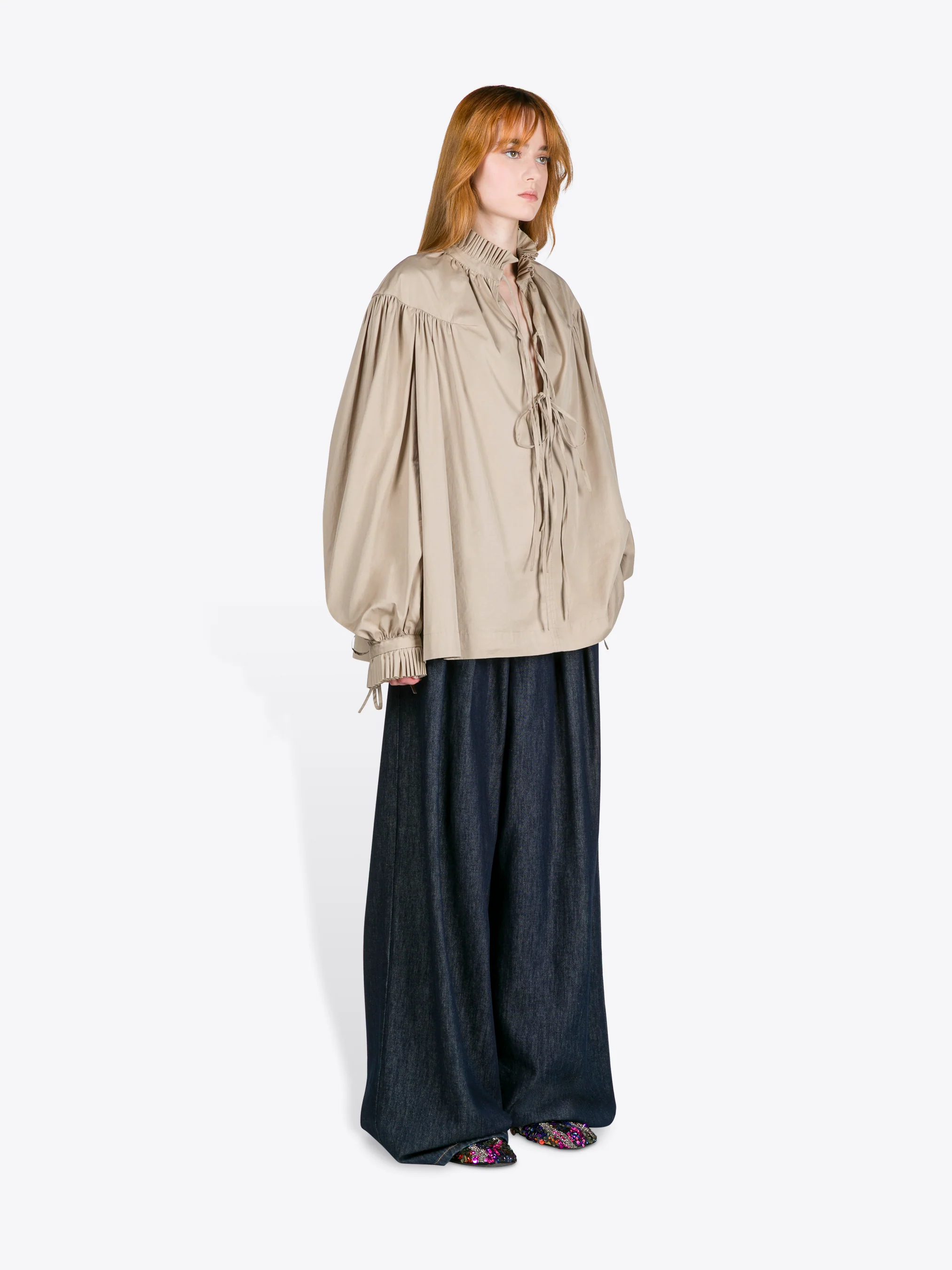 Ruffled cotton shirt - Image 3