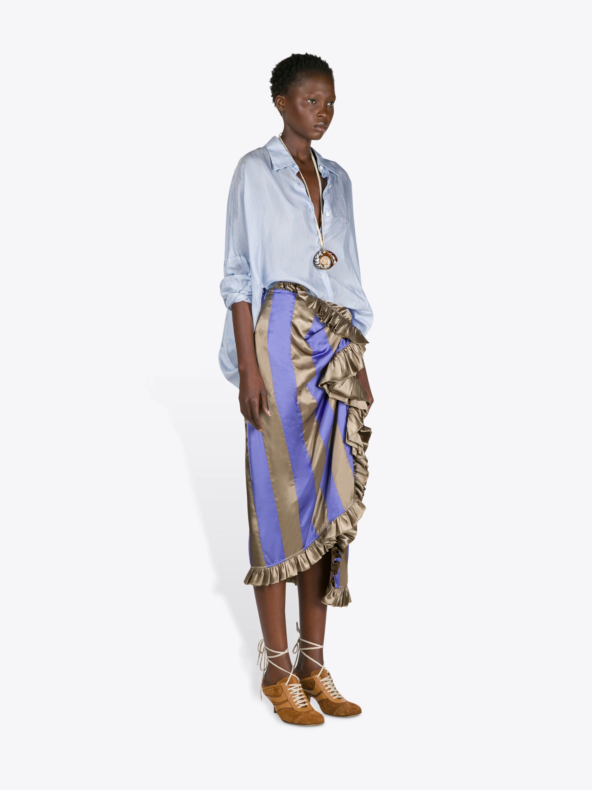 Satin midi skirt - Image 3