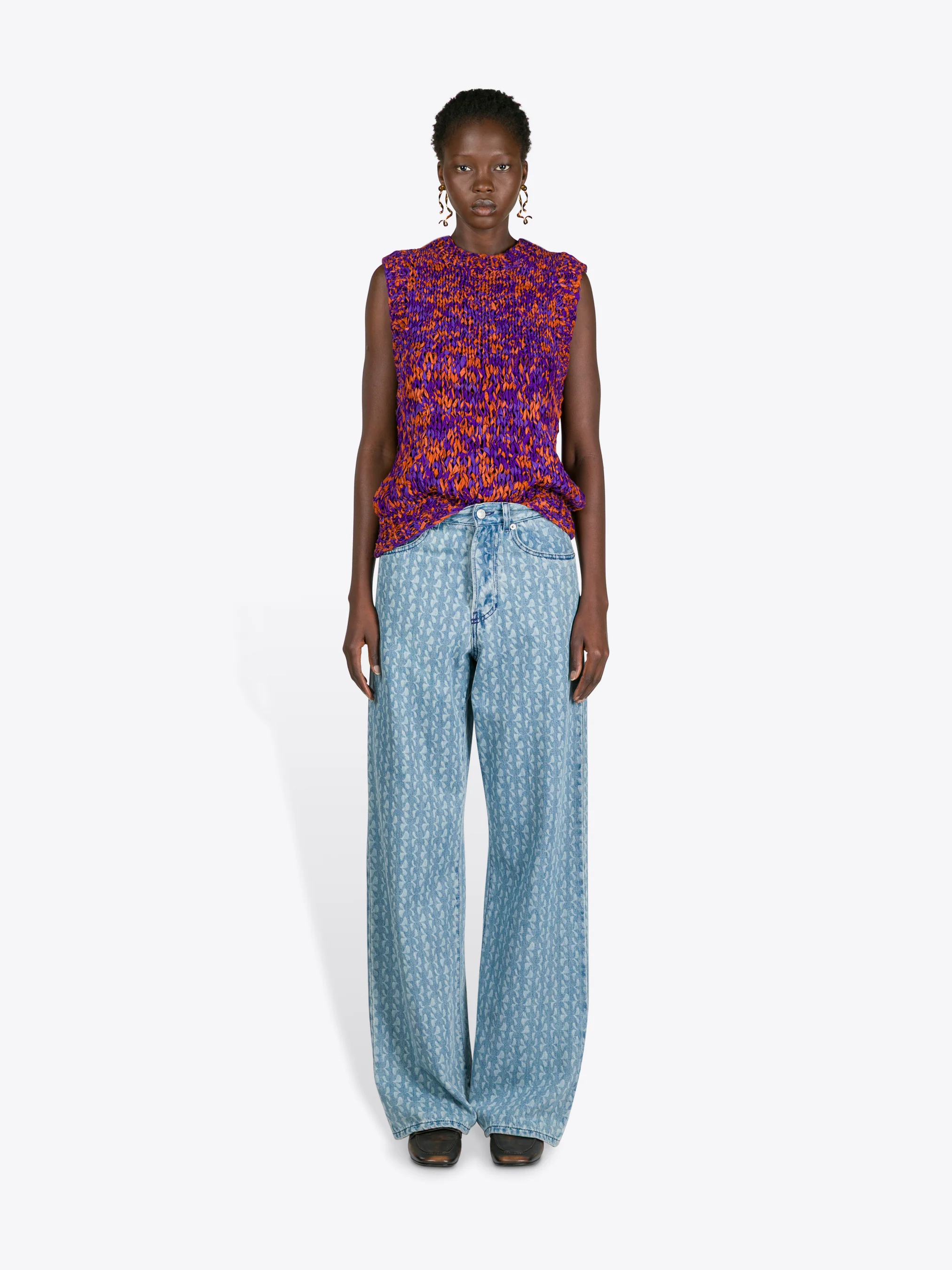 Printed denim pants - Image 2