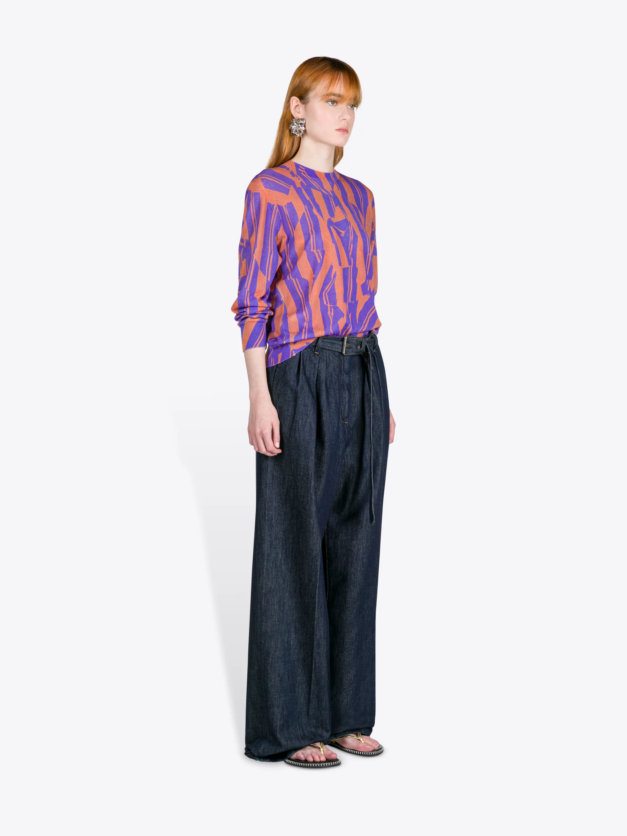 Belted denim pants - Image 3