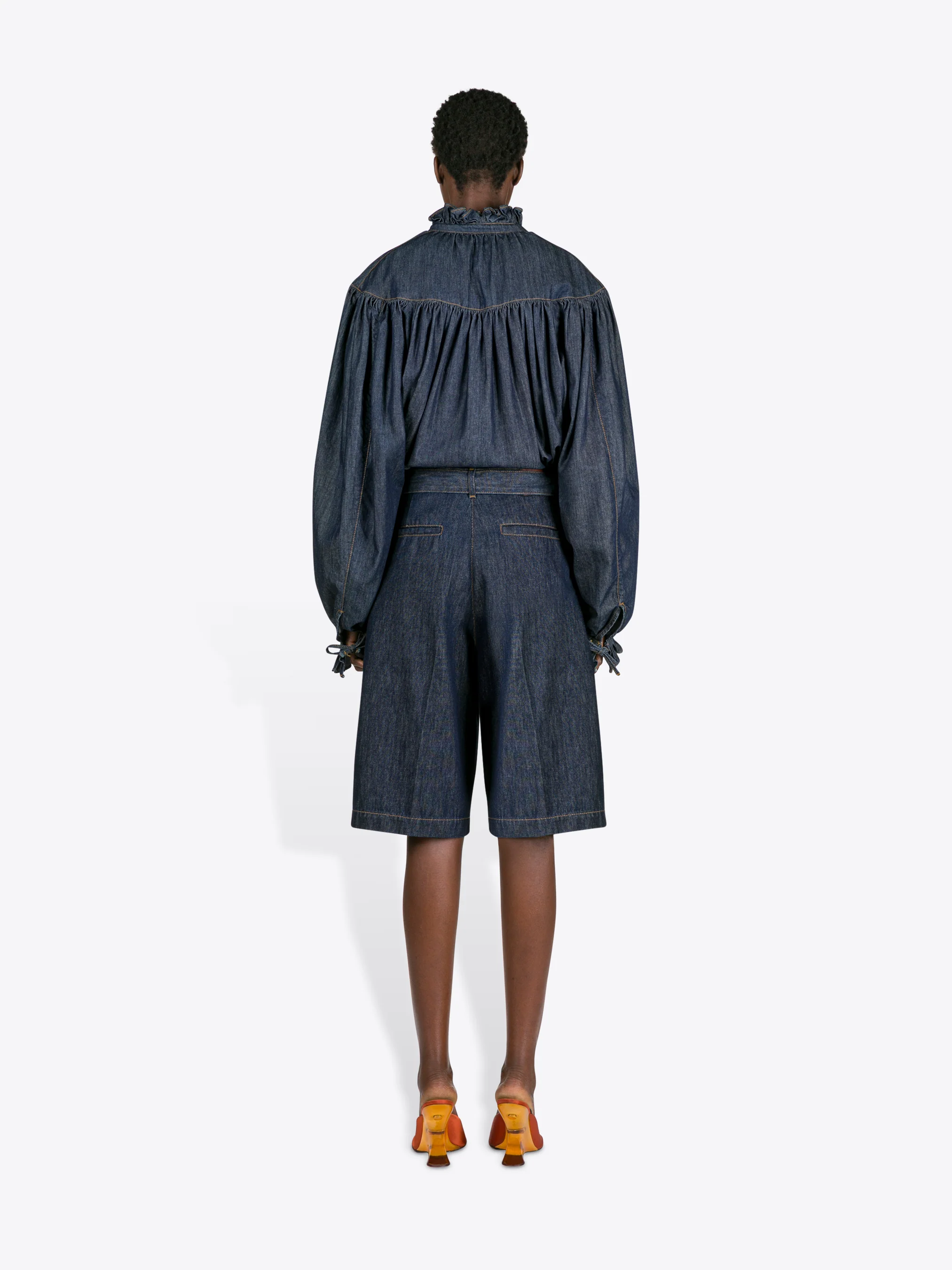 Belted denim shorts - Image 4